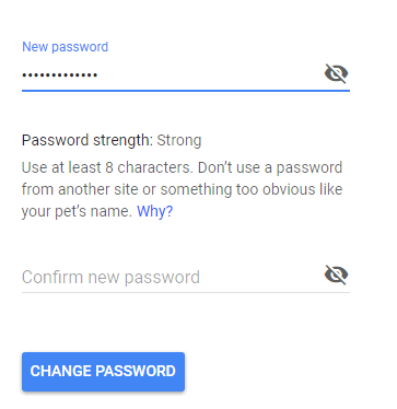 ux login password strenght