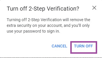 2 Step Verification off 02