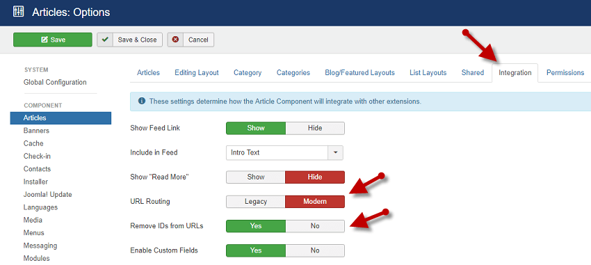 Configure URLدر سئو سایت جوملا