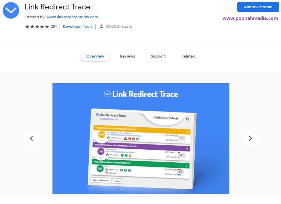افزونه Link Redirect Trace