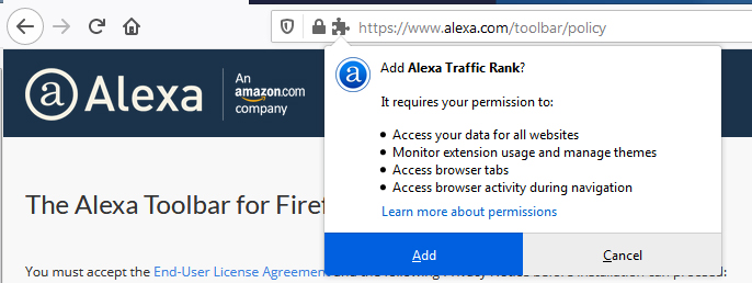 add alexa to firefox