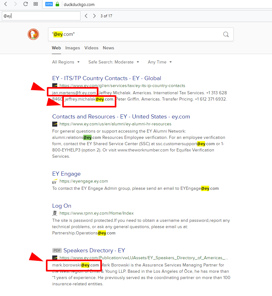 DuckDuckGo صفجه نتایج جست و جو