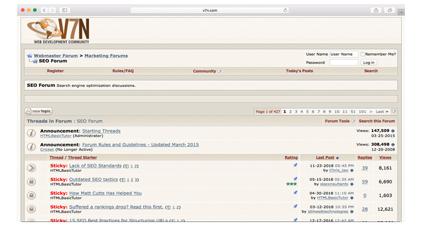 انجمن توسعه وب V7N Webmaster Forum