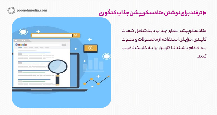 10 ترفند برای نوشتن متادسکریپشن جذاب کتگوری