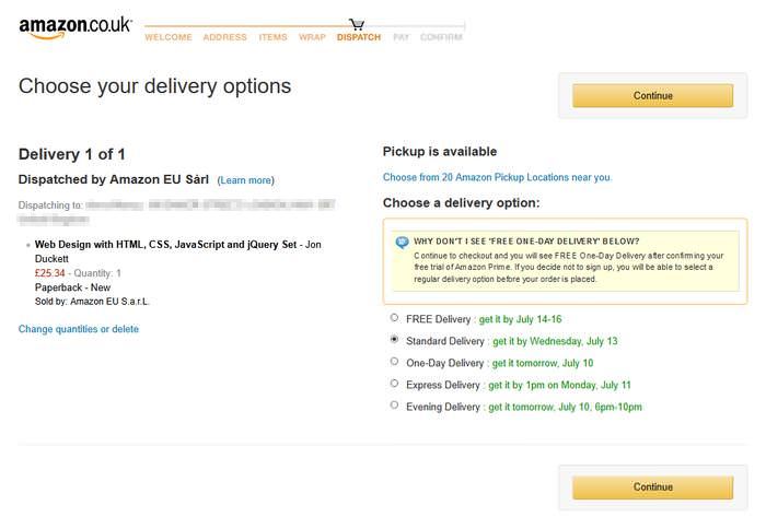 amazon checkout ui