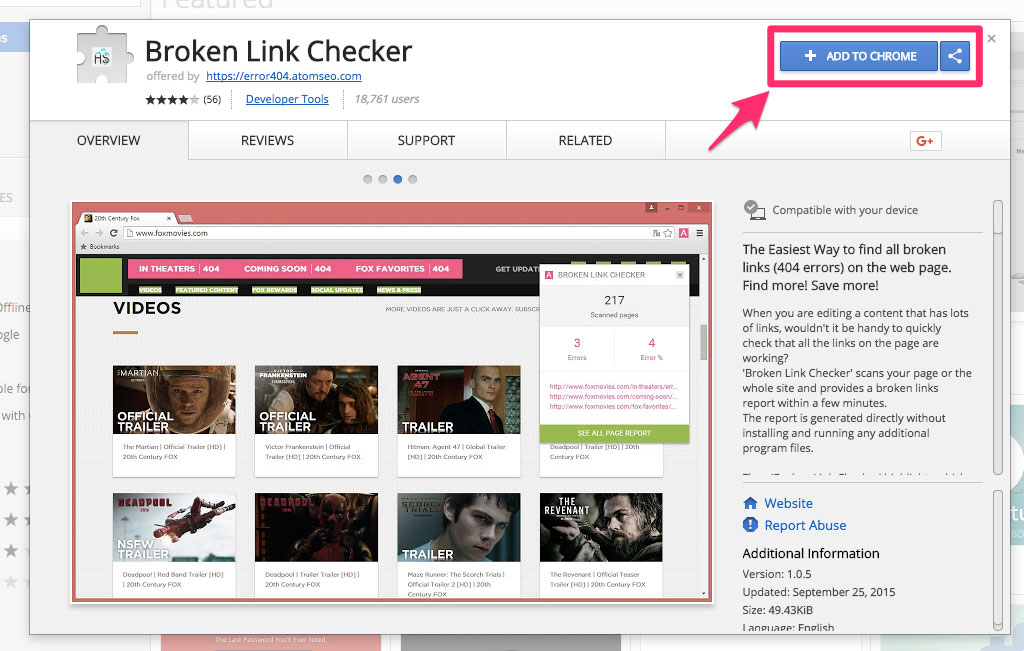 Broken Link Checker Chrome Web Store