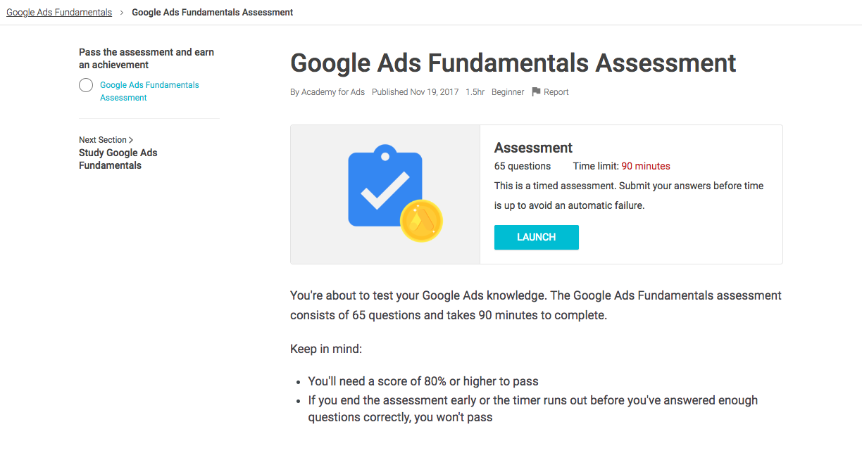 امتحان پایه گوگل ادز