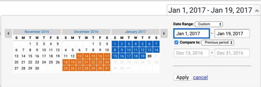 google analytics date range