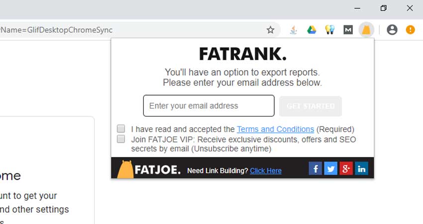 افزونه Fat Rank از مرورگر chrome