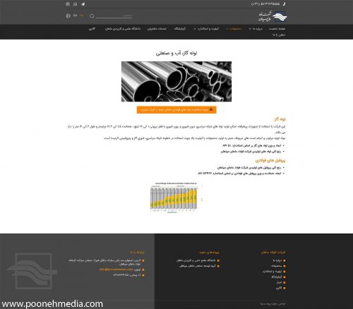 طراحی سایت فولاد ماهان سپاهان
