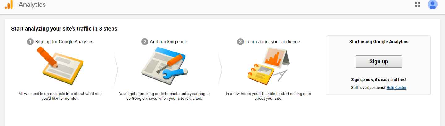 sign up google analytics 2