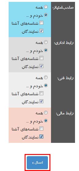 تغییر رابط های مجاز در ایرنیک