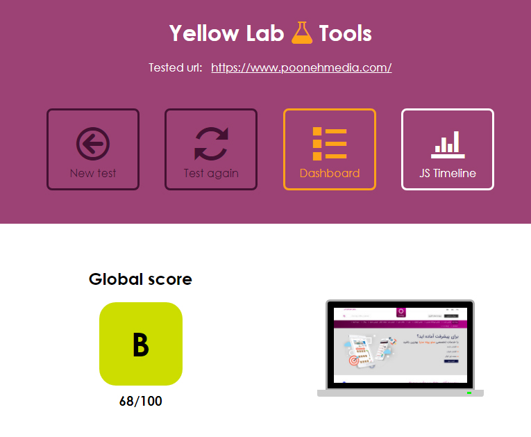ابزار بررسی سرعت yellow lab