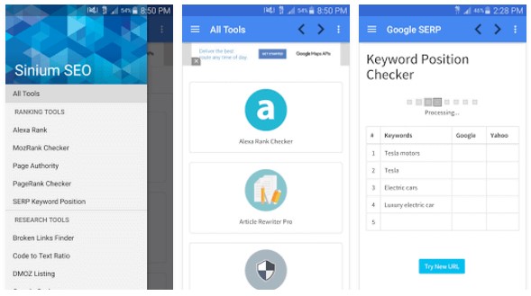 اپلیکیشن سئو Sinium