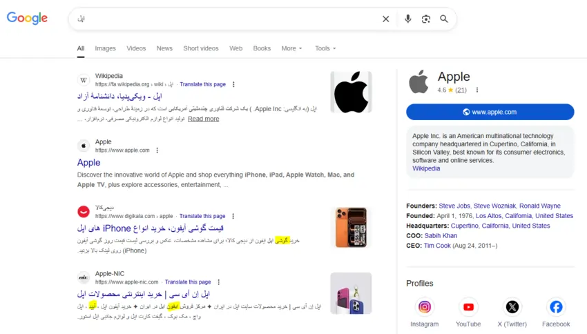 کلمات LSI اپل