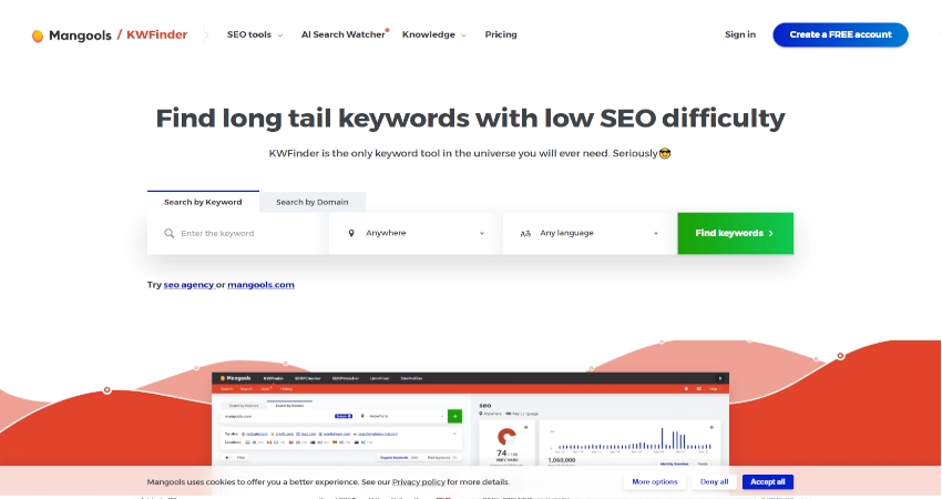 کی دبلیو فایندر (KWFinder)