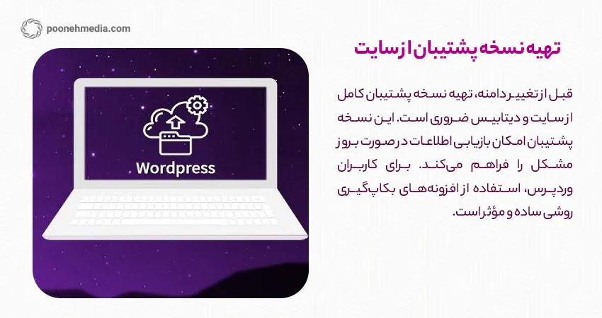 تهیه نسخه پشتیبان از سایت