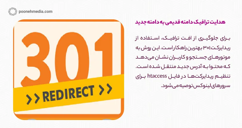 هدایت ترافیک دامنه قدیمی به دامنه جدید 
