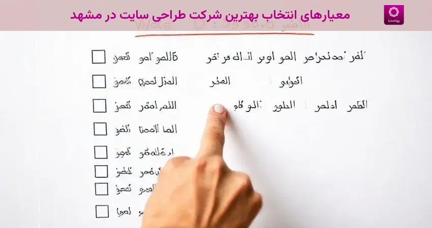 معیارهای انتخاب بهترین شرکت طراحی سایت در مشهد