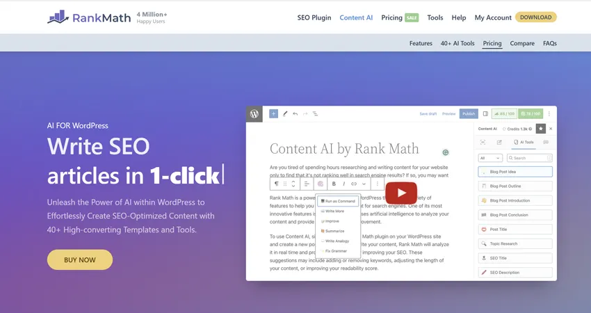Rank Math Content AI