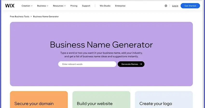 Wix Business Name Generator