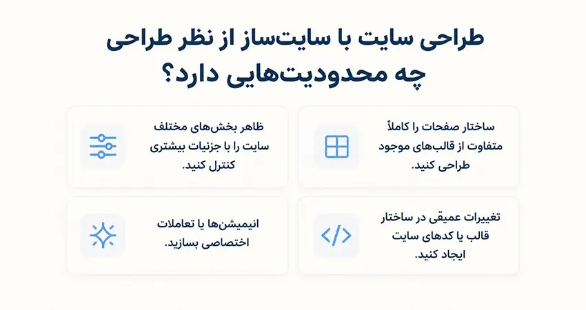 طراحی سایت با سایتساز چه محدودیتهایی دارد؟